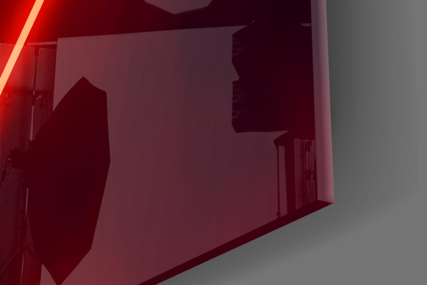 Red Neon Triangle Marble Glass Wall Art
