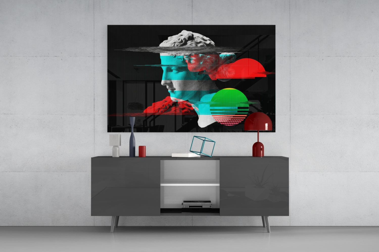 Glitch Bust Retro Sun Glass Wall Art