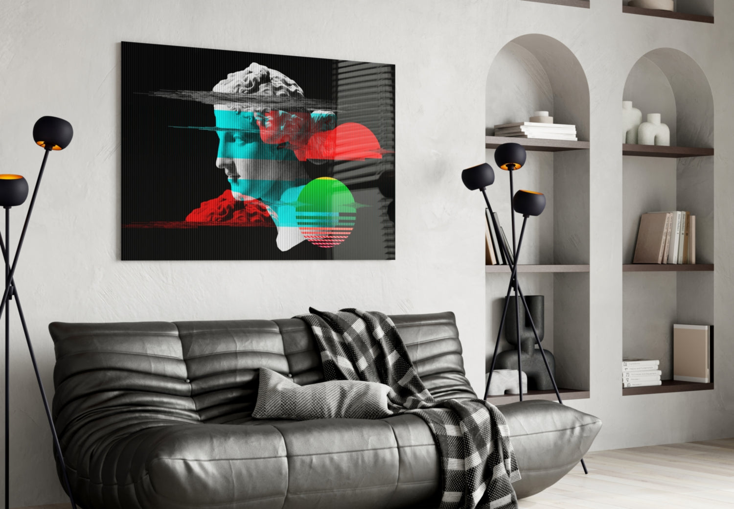 Glitch Bust Retro Sun Glass Wall Art