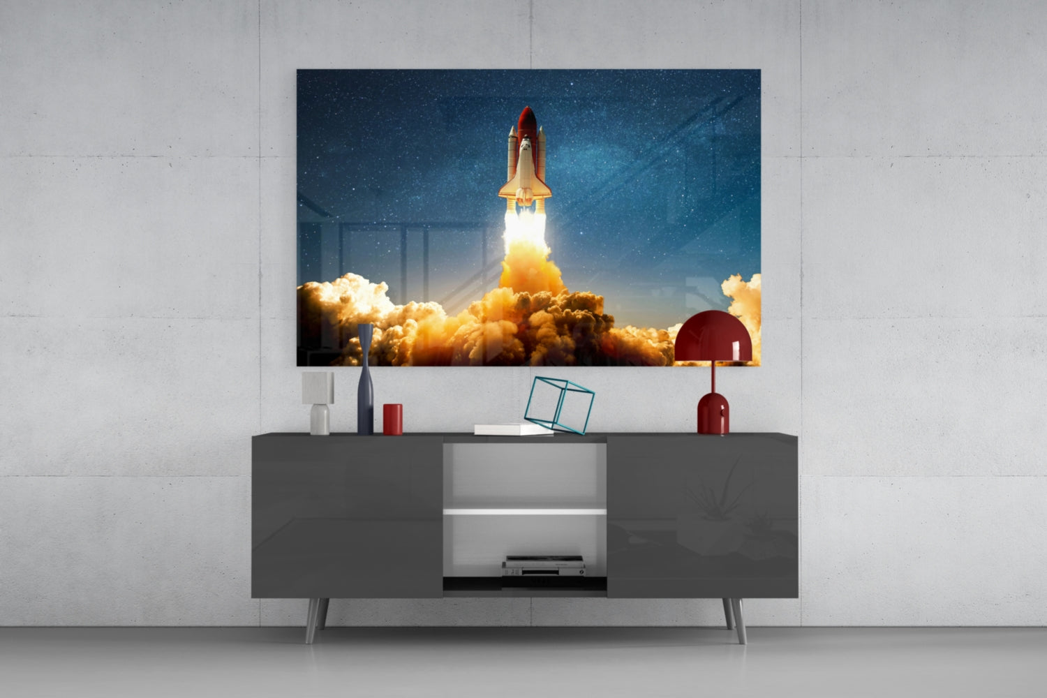Journey To Space Glass Wall Art