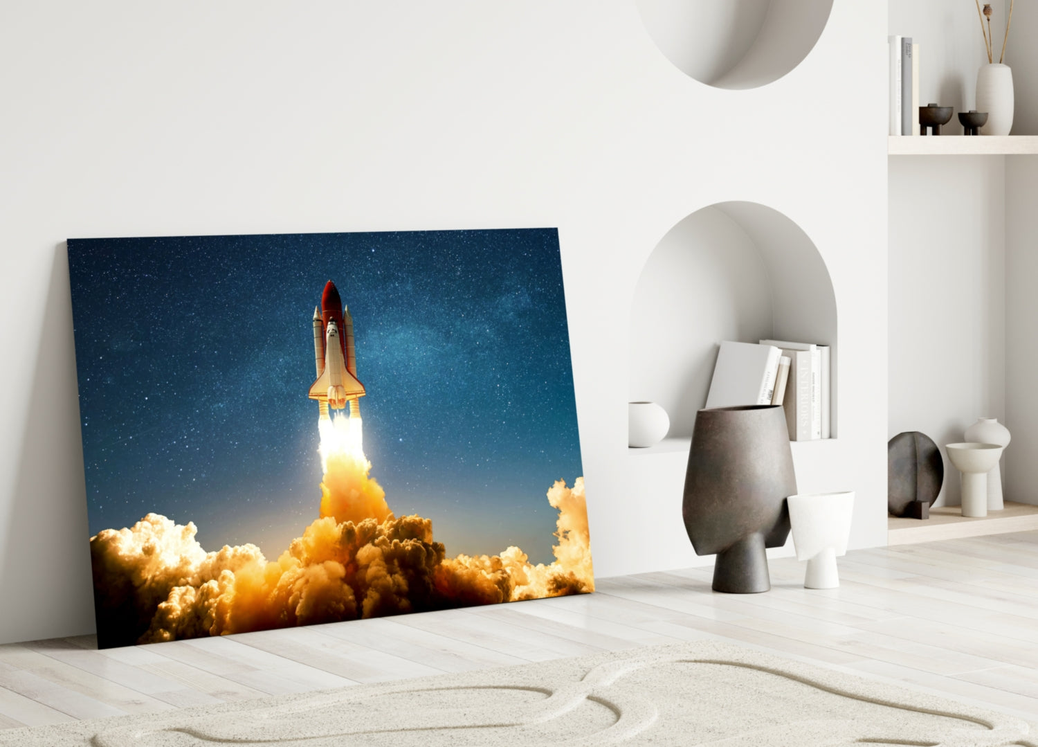 Journey To Space Glass Wall Art