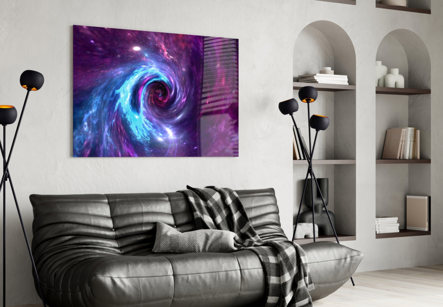 Space Helix Glass Wall Art