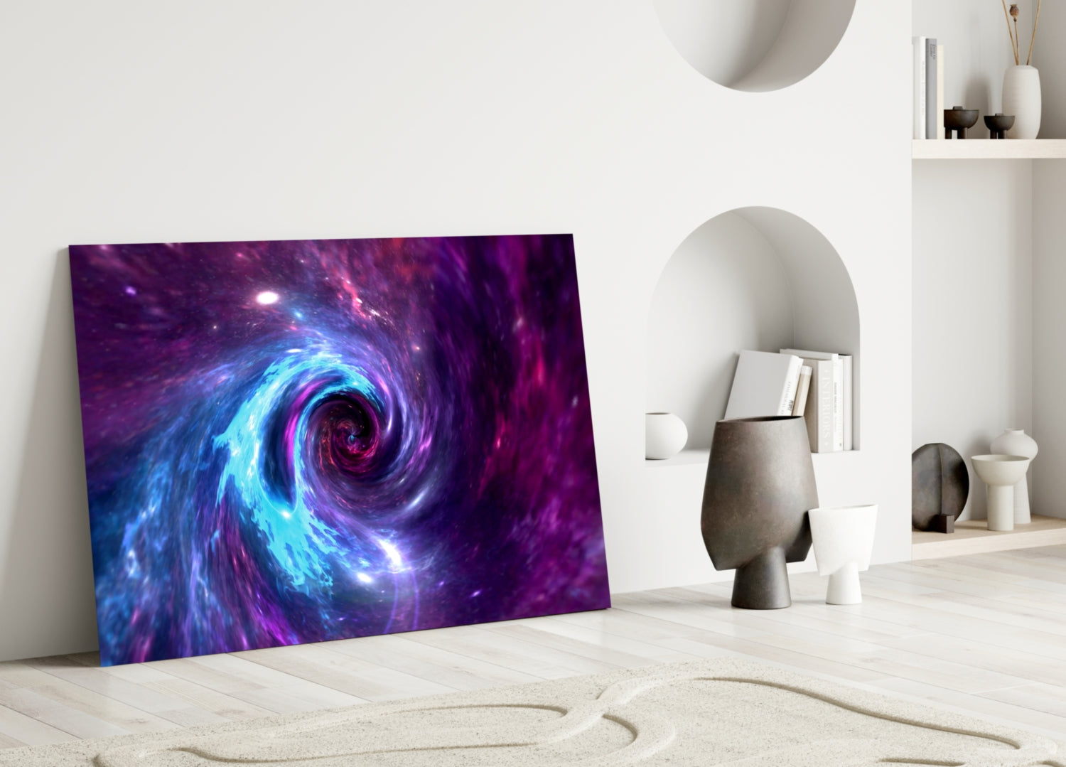 Space Helix Glass Wall Art