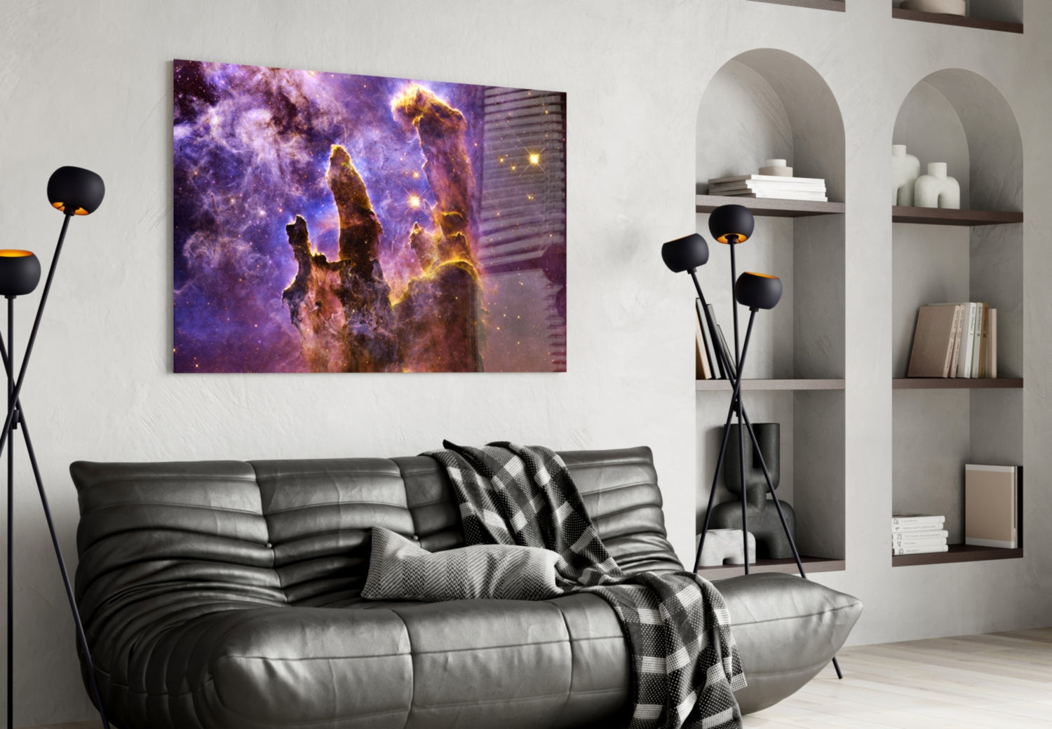 Space Lilac Glass Wall Art