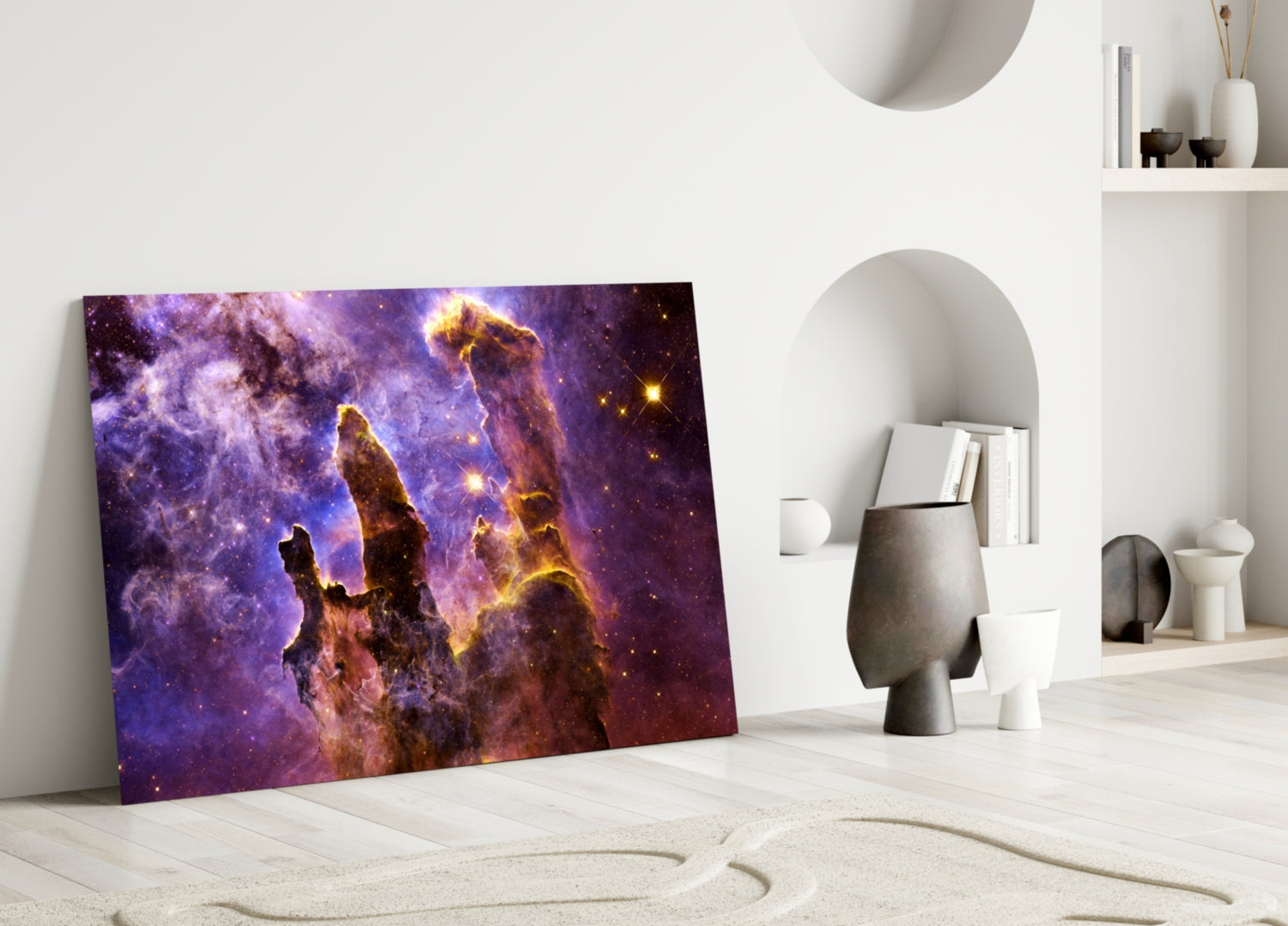 Space Lilac Glass Wall Art
