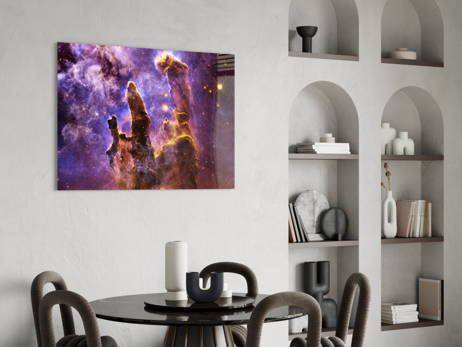 Space Lilac Glass Wall Art