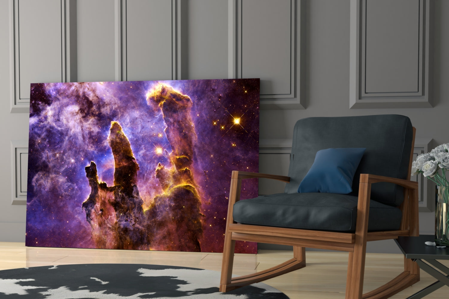 Space Lilac Glass Wall Art