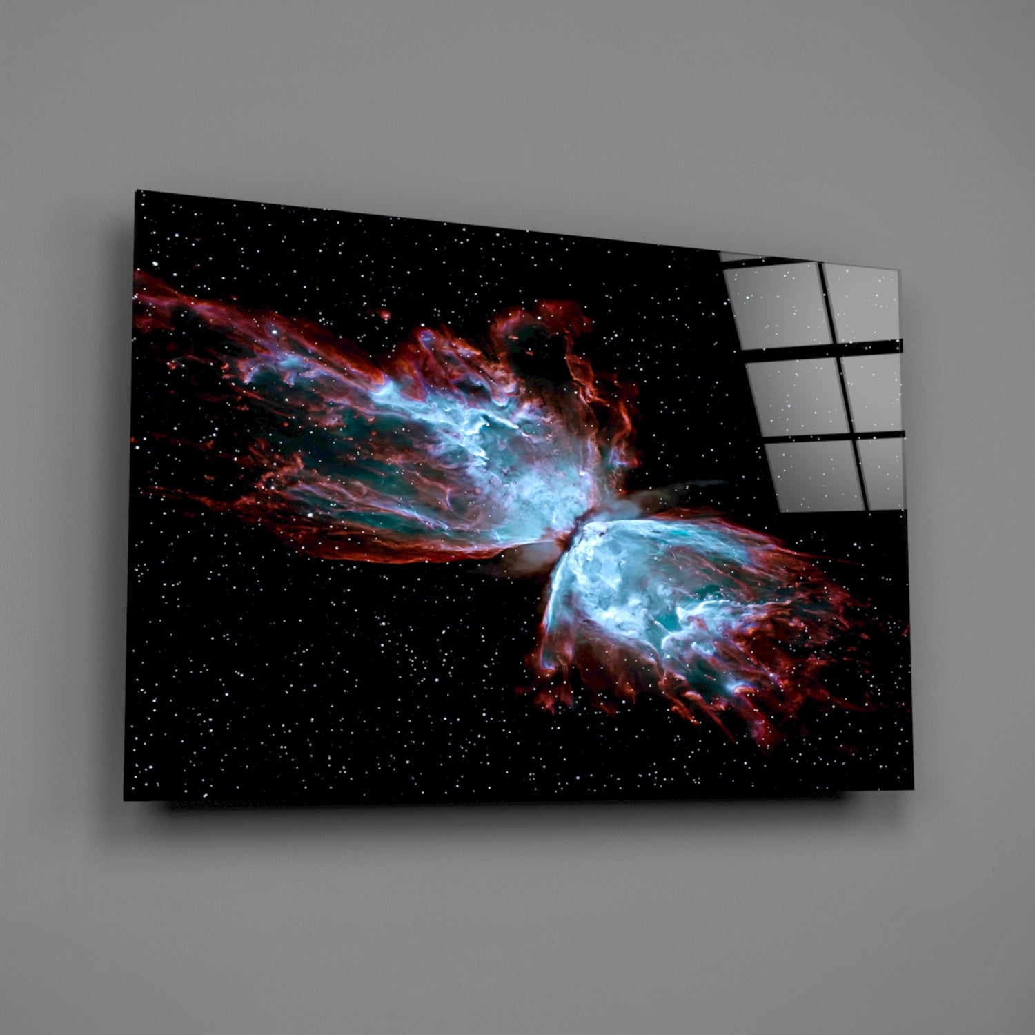 Space Red Glass Wall Art