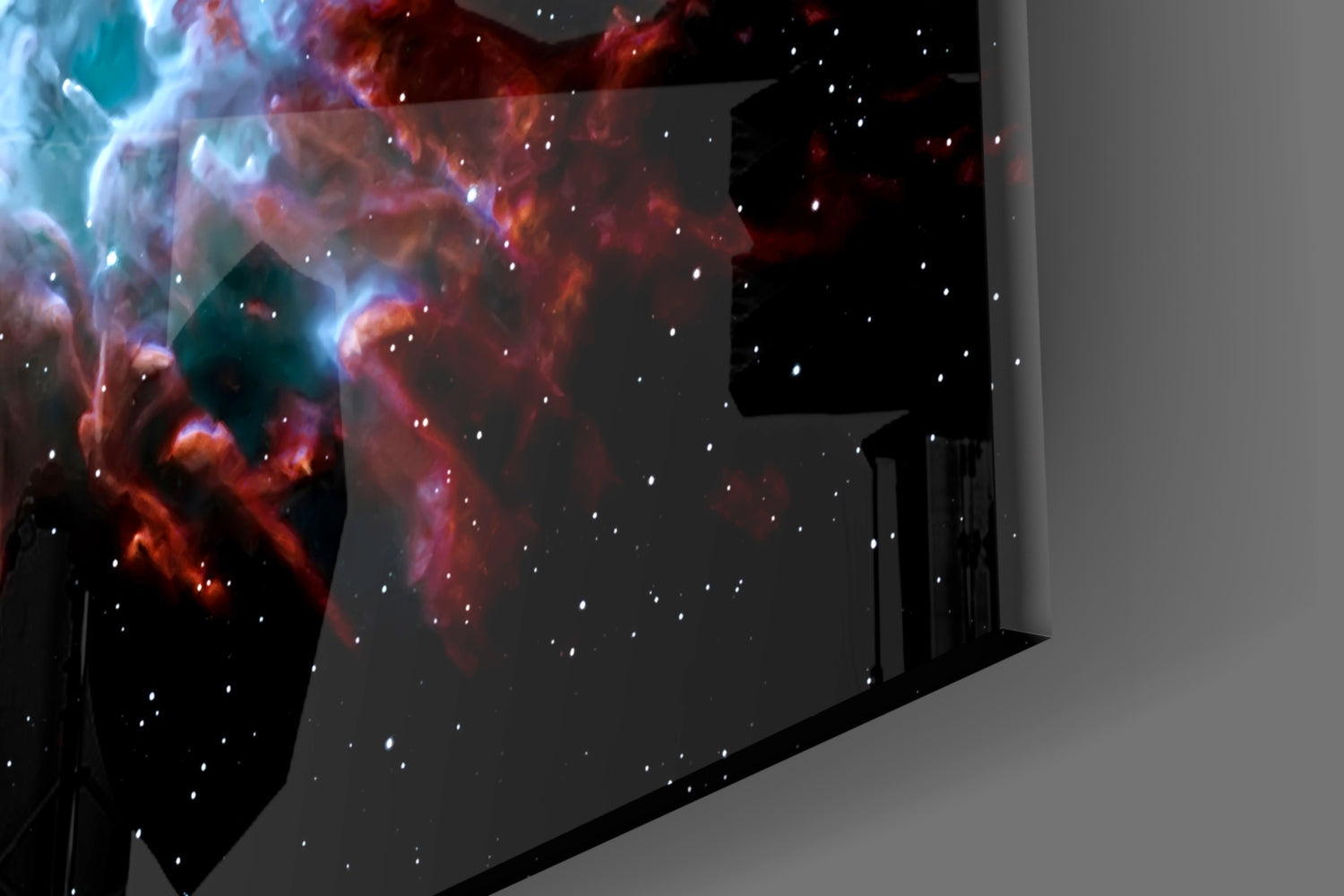 Space Red Glass Wall Art