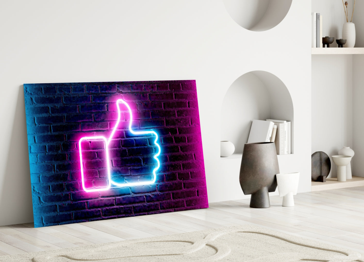 Like Button Glass Wall Art