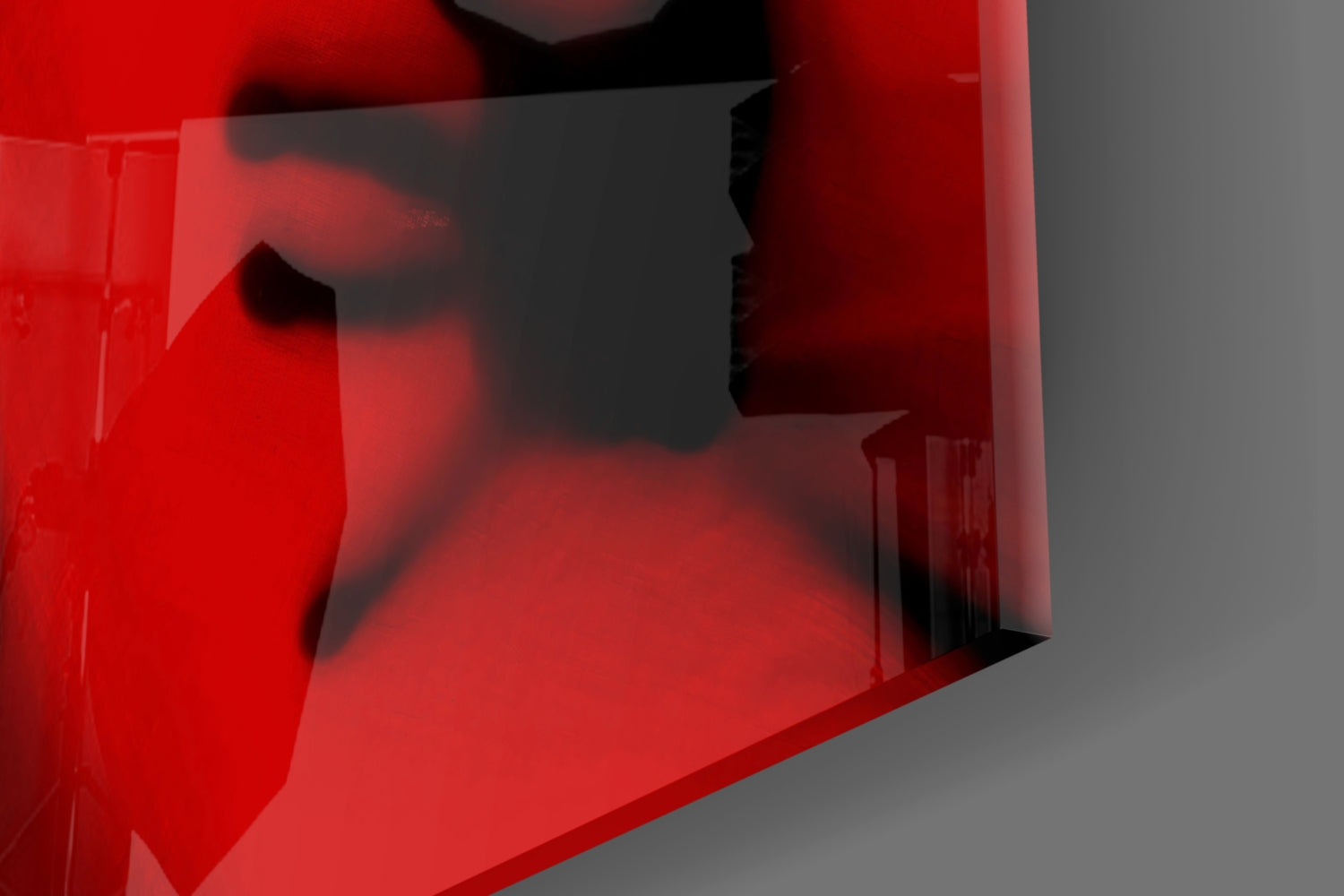 Crimson Red Ghostly Hands Glass Wall Art