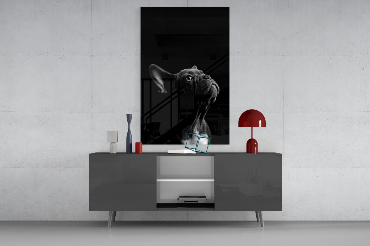 Bulldog Glass Wall Art