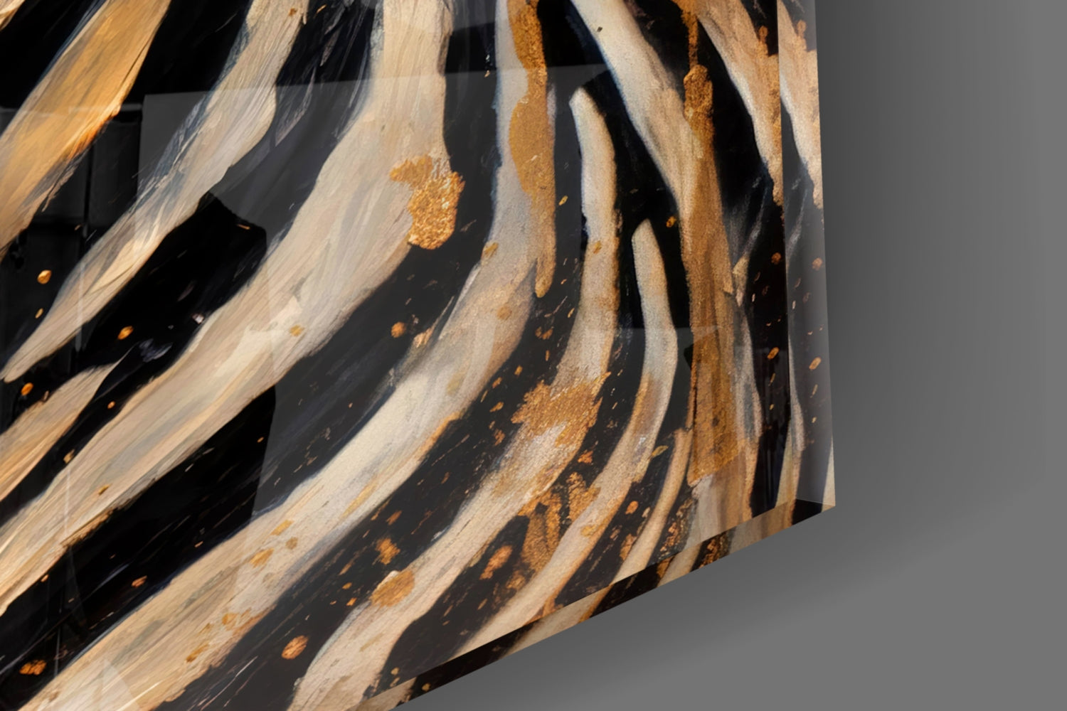 Gilded Front Zebra Glass Wall Art