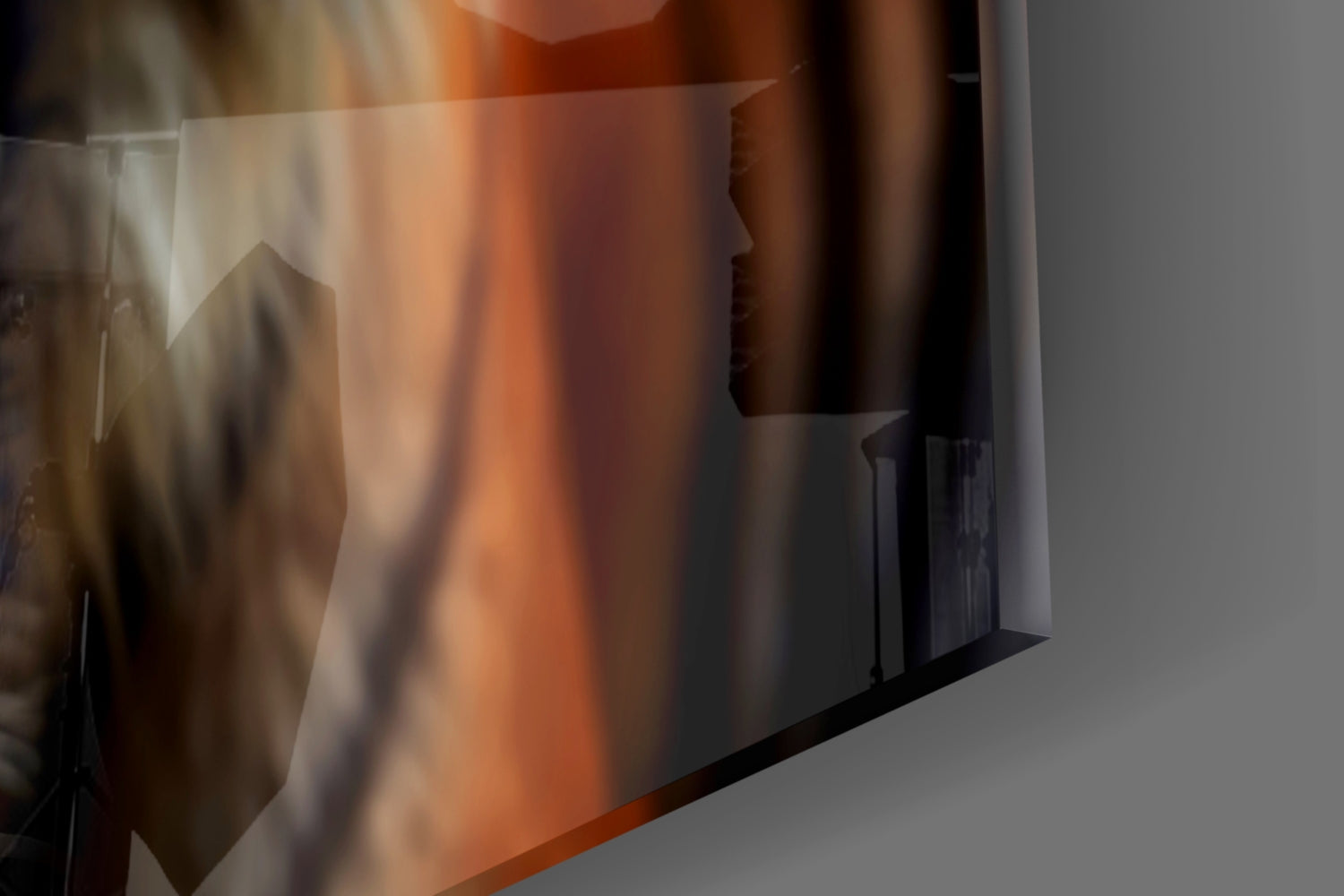 Snarling Fanged Tiger Glass Wall Art