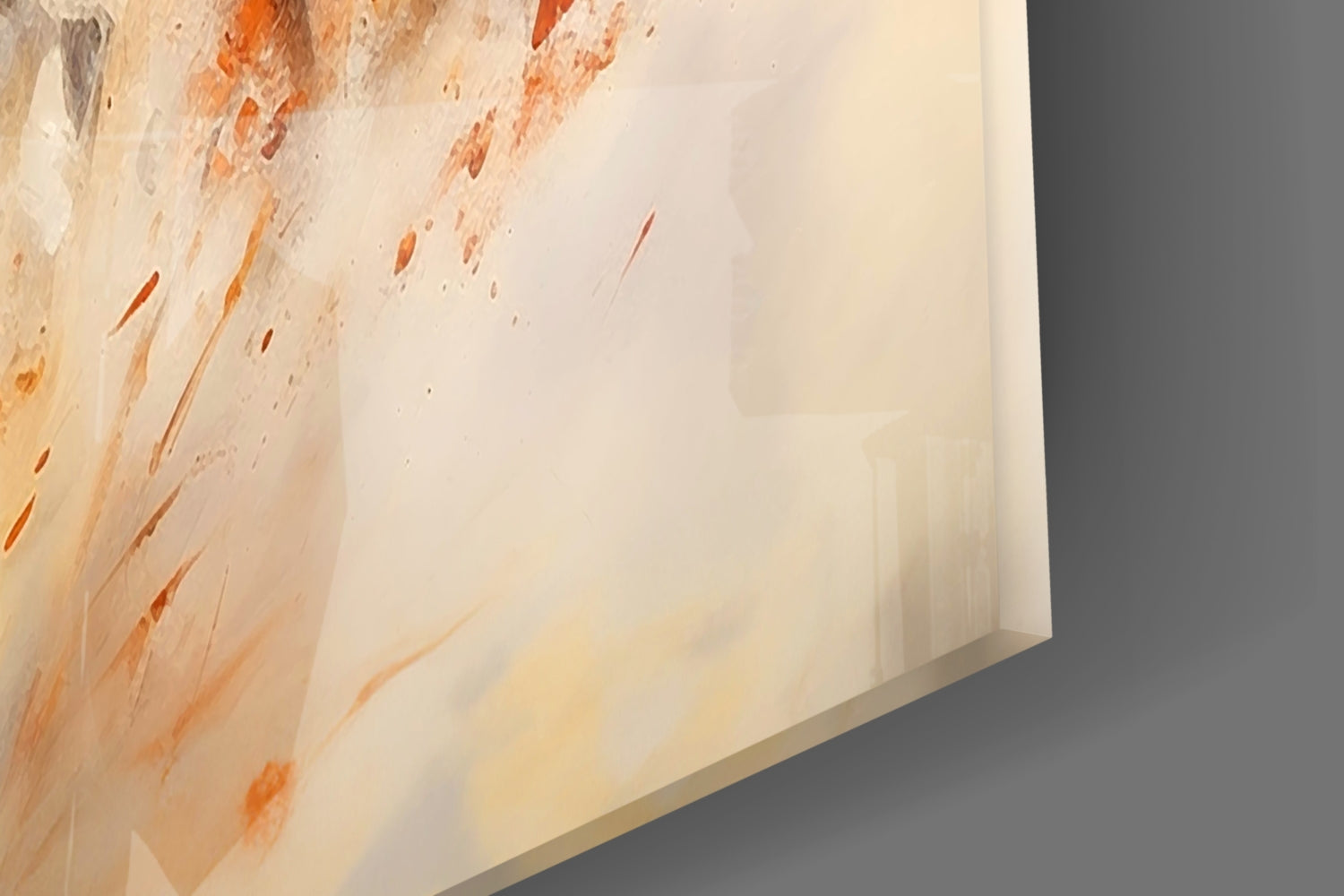 Four Running Horses Ochre Glass Wall Art