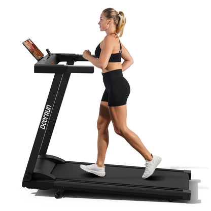 DeerRun All-New 2026 A1 Pro Move+ Smart Foldable Treadmill with 6% Incline &amp; NFC | 350 lbs, 10 mph, Black