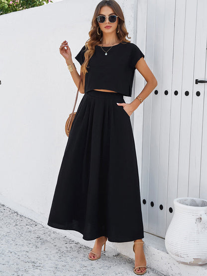 Casual solid color vest dress
