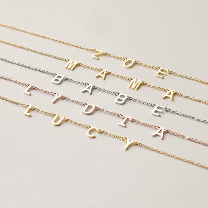 Personalized 26 English letter name necklace clavicle chain