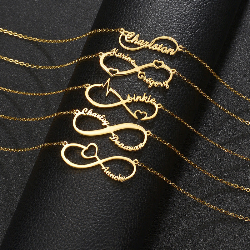 Customized 4 Name infinity bracelet for women
