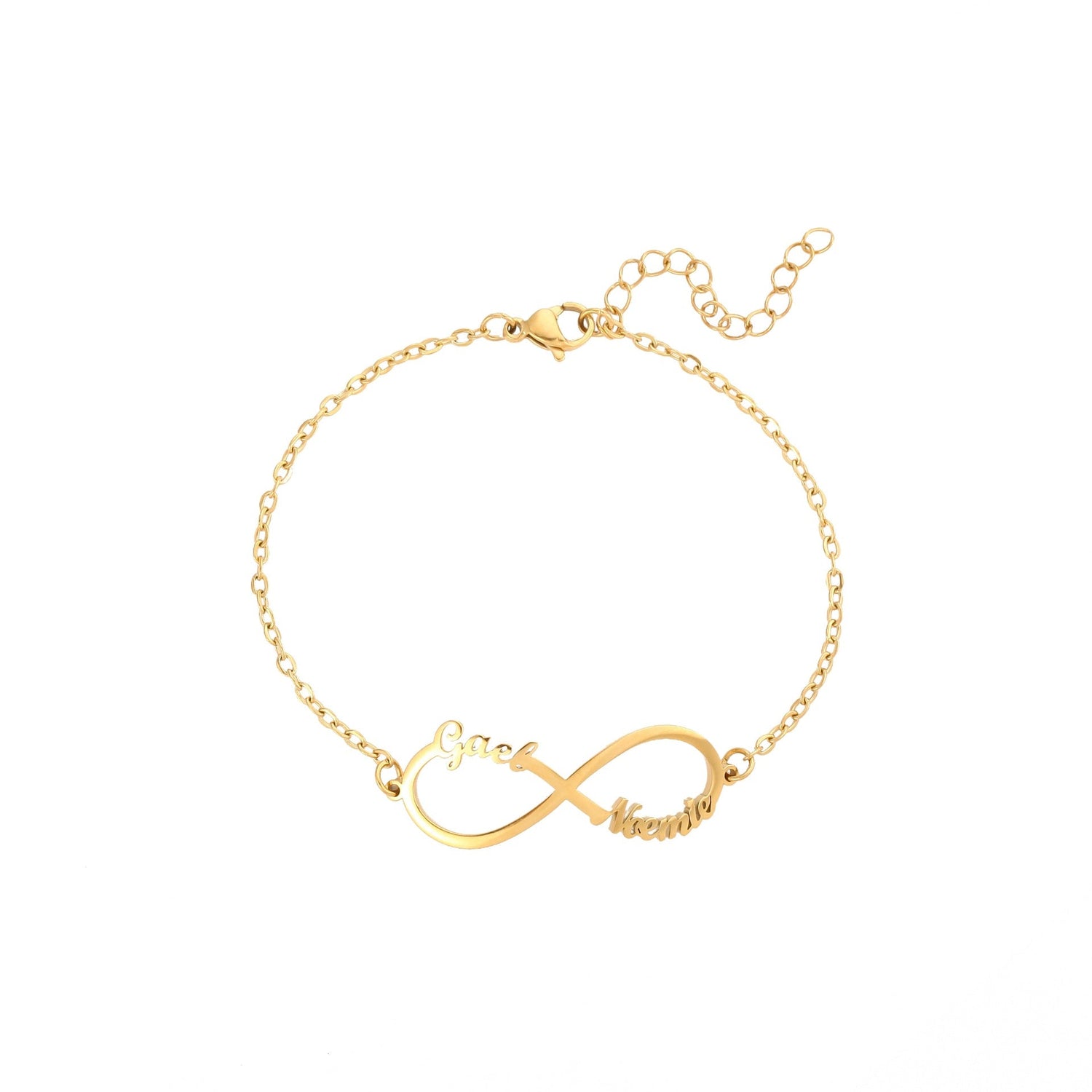 Customized 4 Name infinity bracelet for women