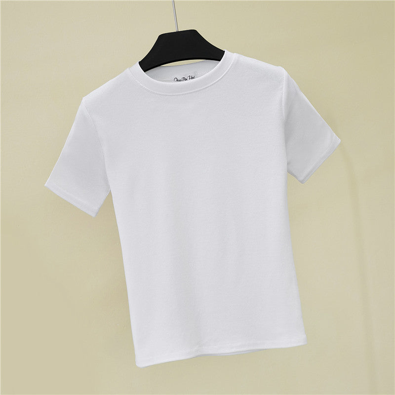 Slim-fitting round neck short-sleeved T-shirt