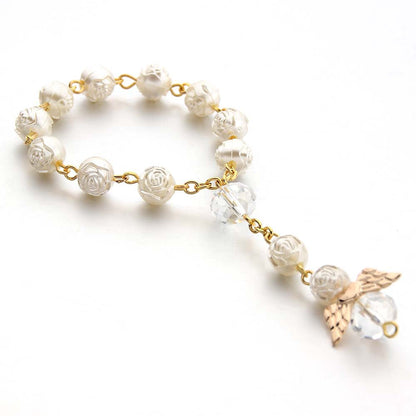 rosary love angel wings bracelet