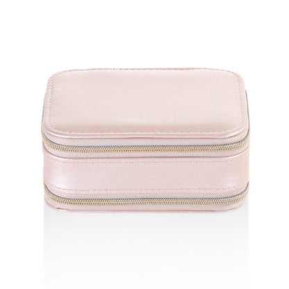 Double zipper mirror convenient jewelry box