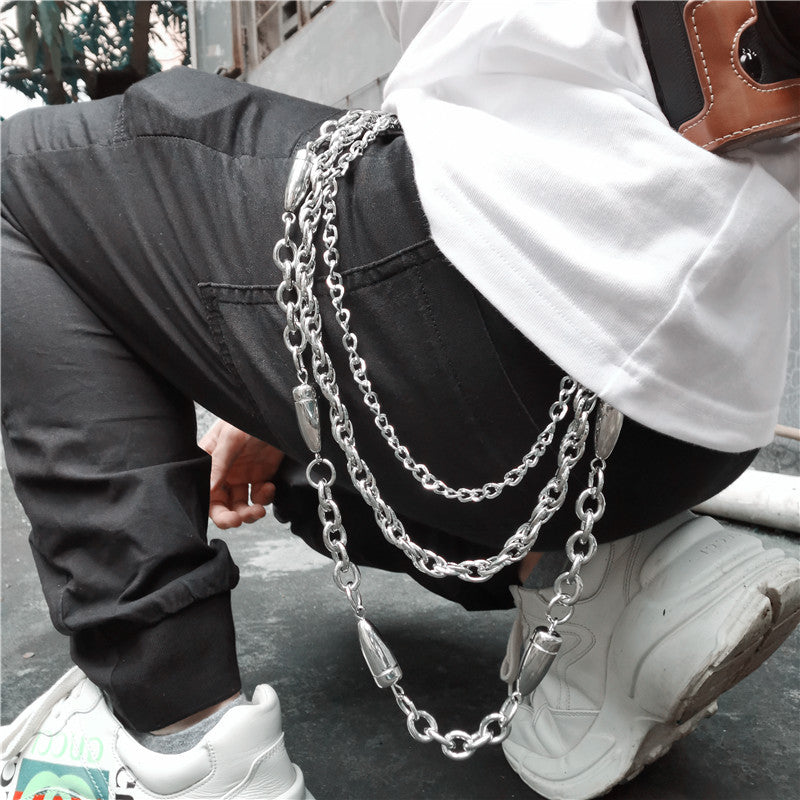 Hip-hop punk versatile bullet trouser chain