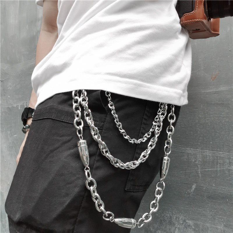 Hip-hop punk versatile bullet trouser chain