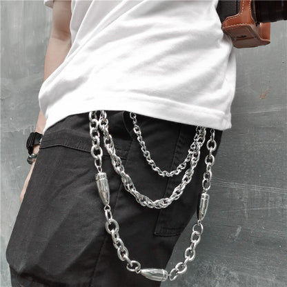 Hip-hop punk versatile bullet trouser chain