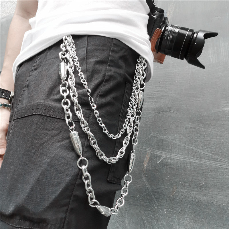 Hip-hop punk versatile bullet trouser chain