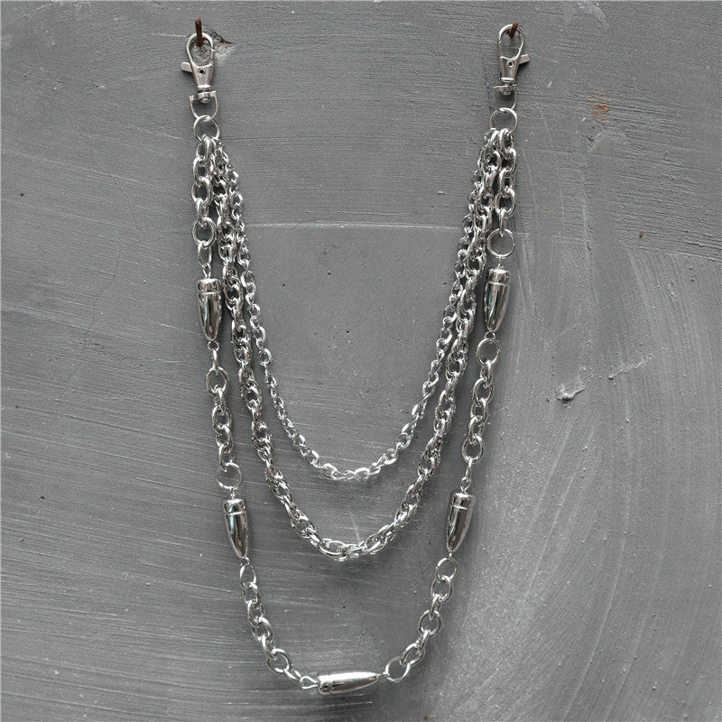 Hip-hop punk versatile bullet trouser chain