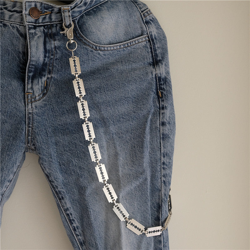 Creative handmade large blade pants chain