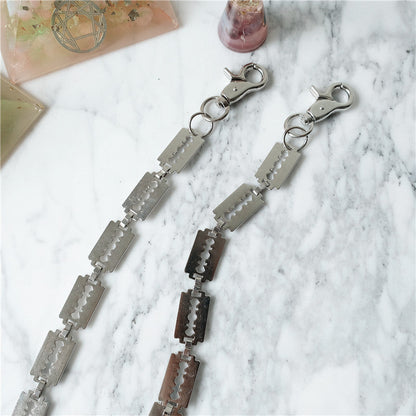 Creative handmade large blade pants chain