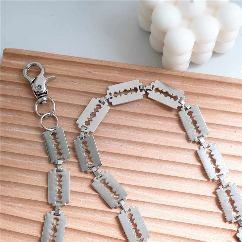 Creative handmade large blade pants chain