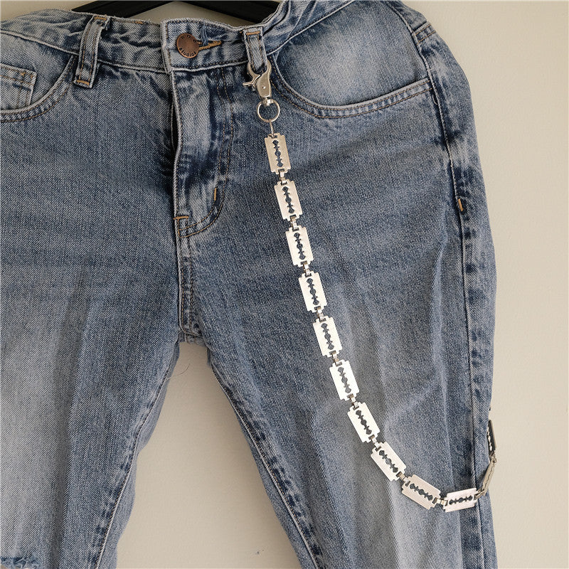 Creative handmade large blade pants chain