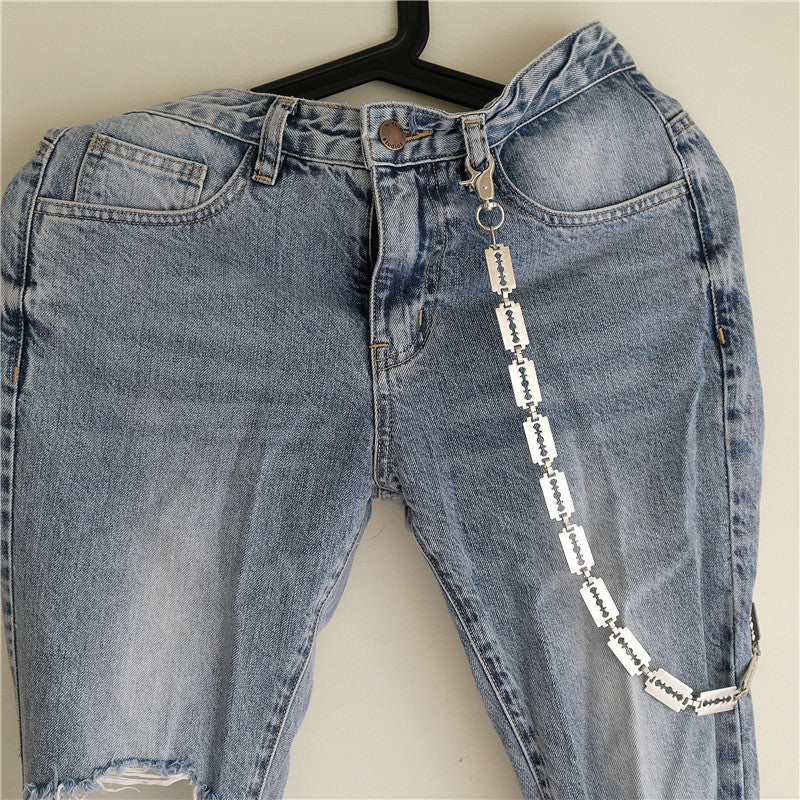 Creative handmade large blade pants chain