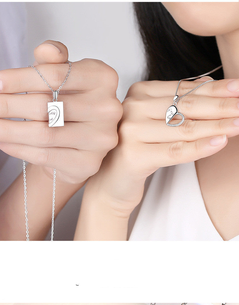 Love interlocking couple necklace