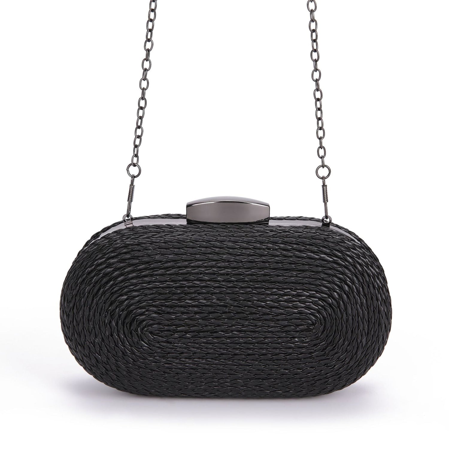 Fashionable oval crossbody woven bags
