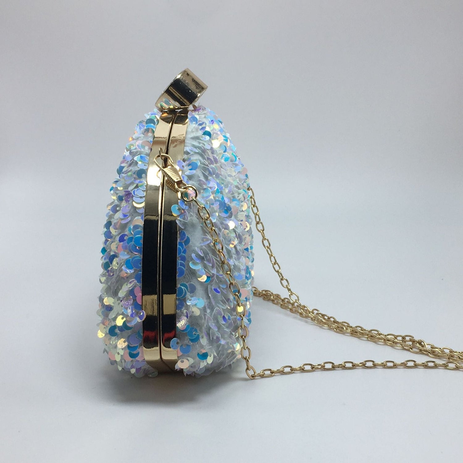 Sequined laser iridescent multi-color fashionable cosmetic bags
