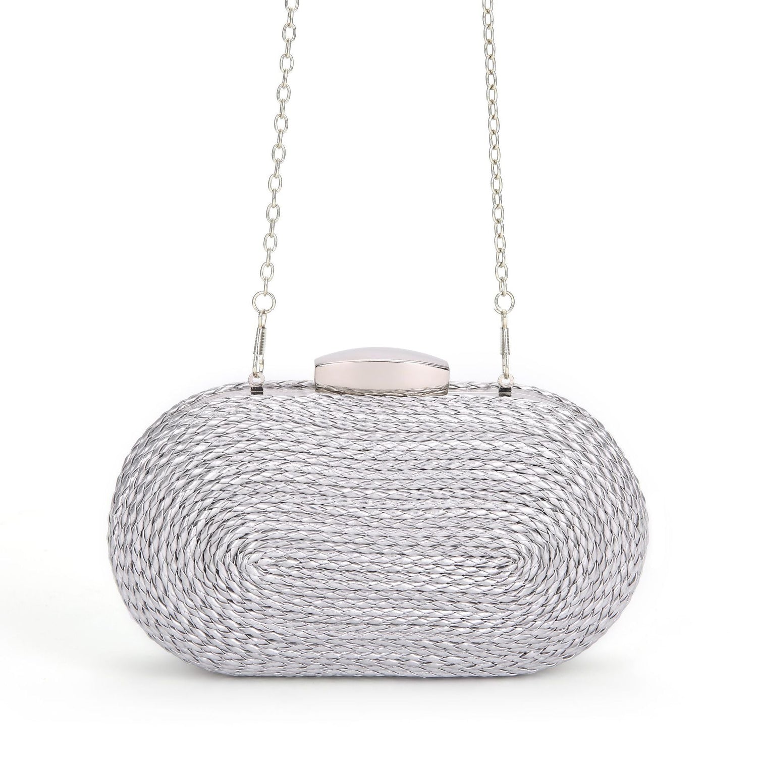 Fashionable oval crossbody woven bags