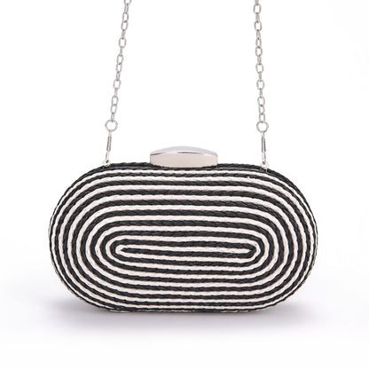 Fashionable oval crossbody woven bags