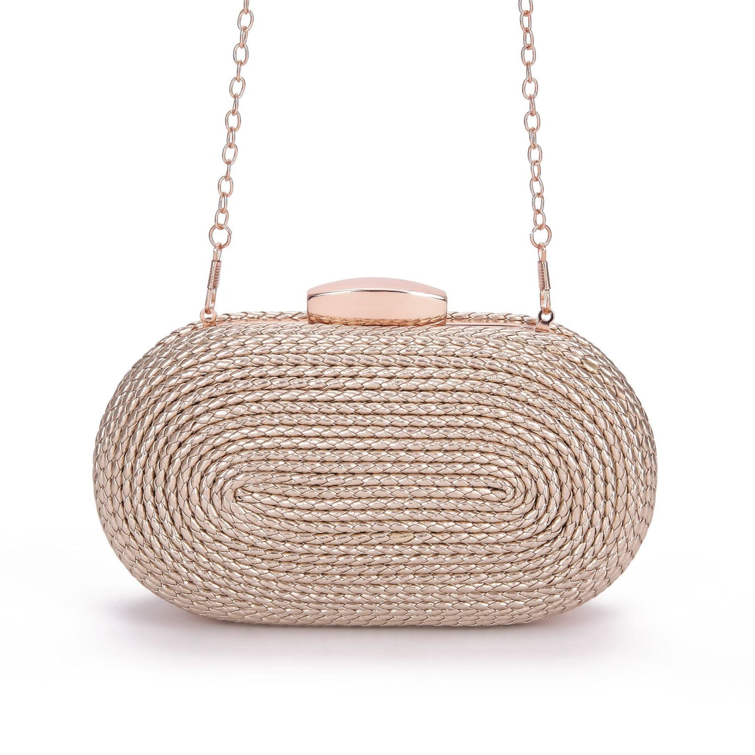 Fashionable oval crossbody woven bags