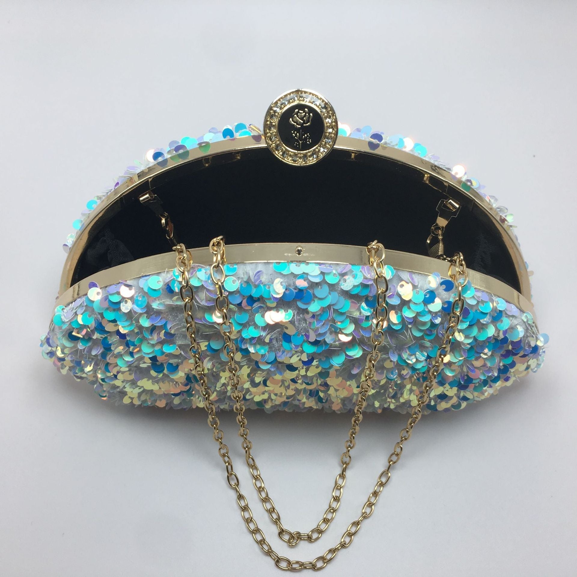 Sequined laser iridescent multi-color fashionable cosmetic bags