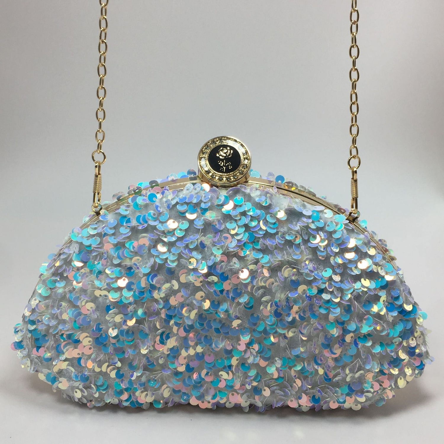 Sequined laser iridescent multi-color fashionable cosmetic bags