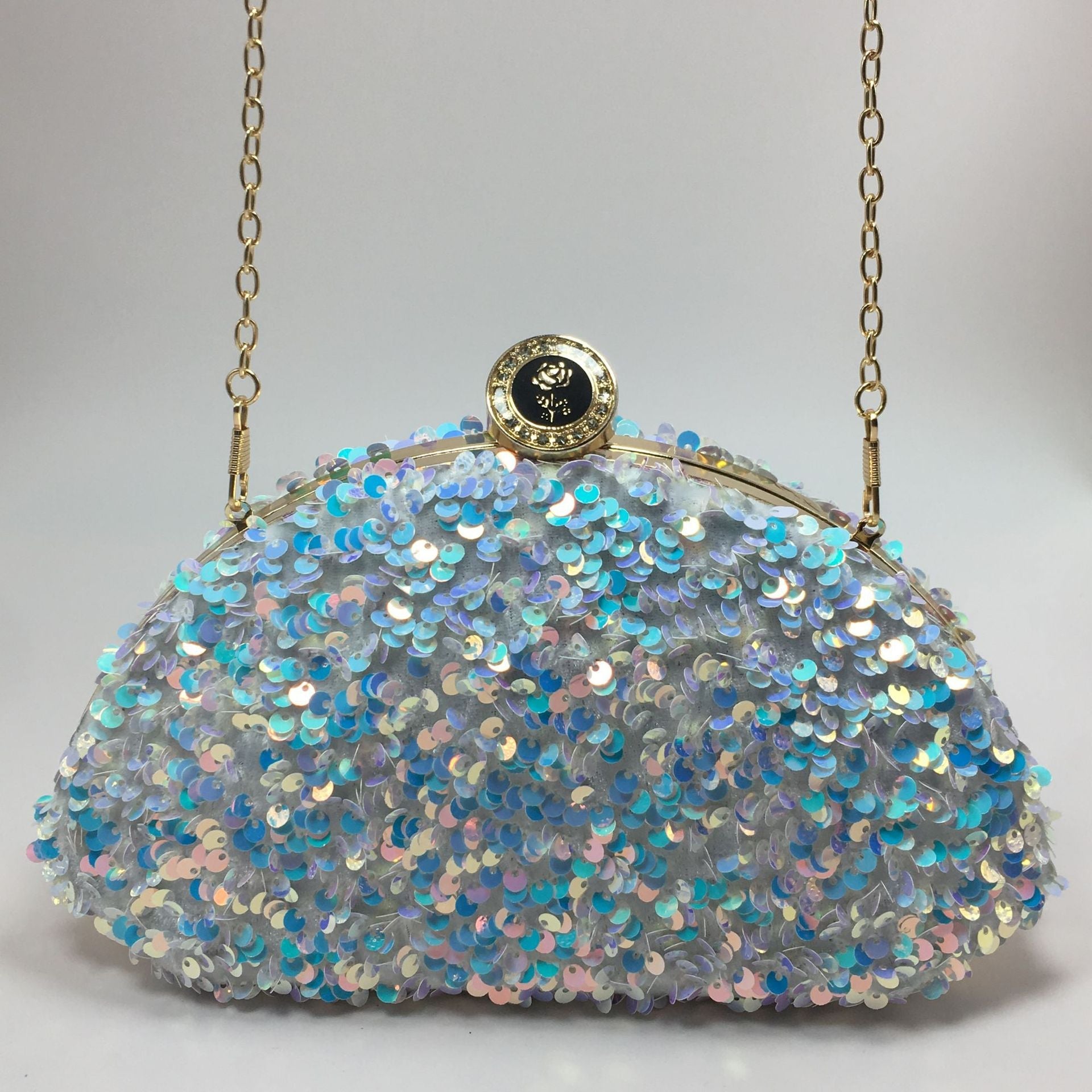 Sequined laser iridescent multi-color fashionable cosmetic bags
