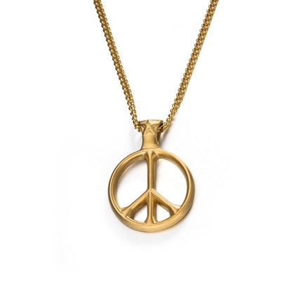 Stainless steel peace sign necklace