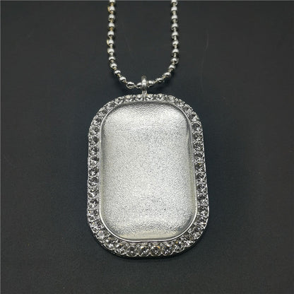 Vintage Photo Memory Rectangular Photo Frame Pendant