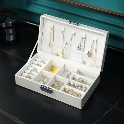 Storage rectangular lock jewelry storage box