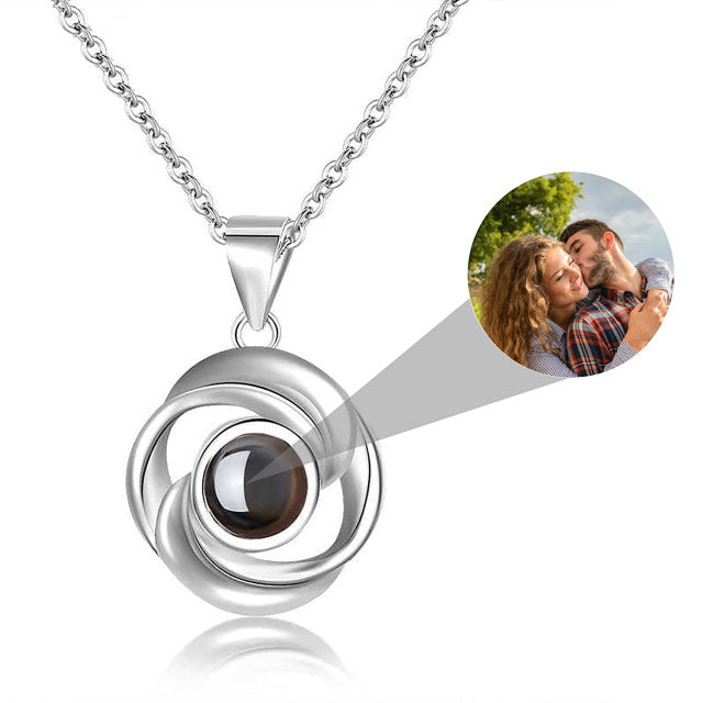 Rose Flower Photo Projection Necklace